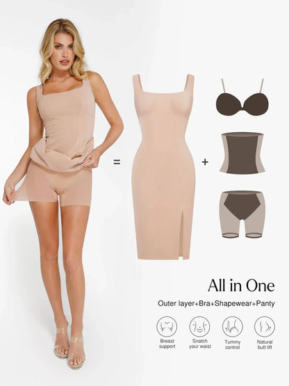LINA – Nubuck Sculpt Midi Dress