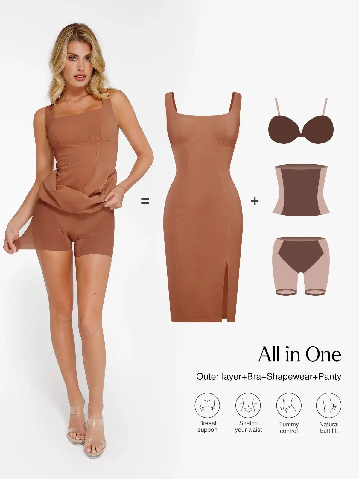 LINA – Nubuck Sculpt Midi Dress