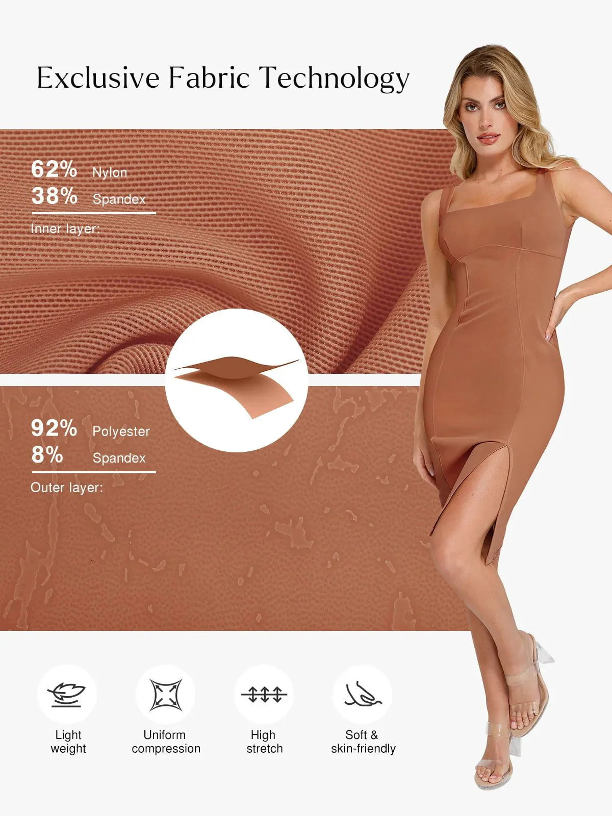 LINA – Nubuck Sculpt Midi Dress