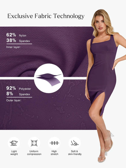 LINA – Nubuck Sculpt Midi Dress