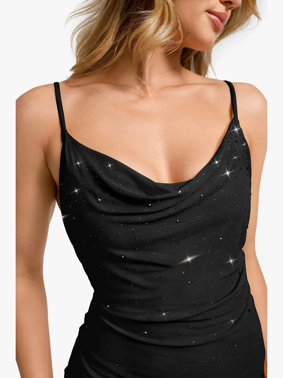 CELINE – Shaping Maxi Jurk met Kristal Mesh
