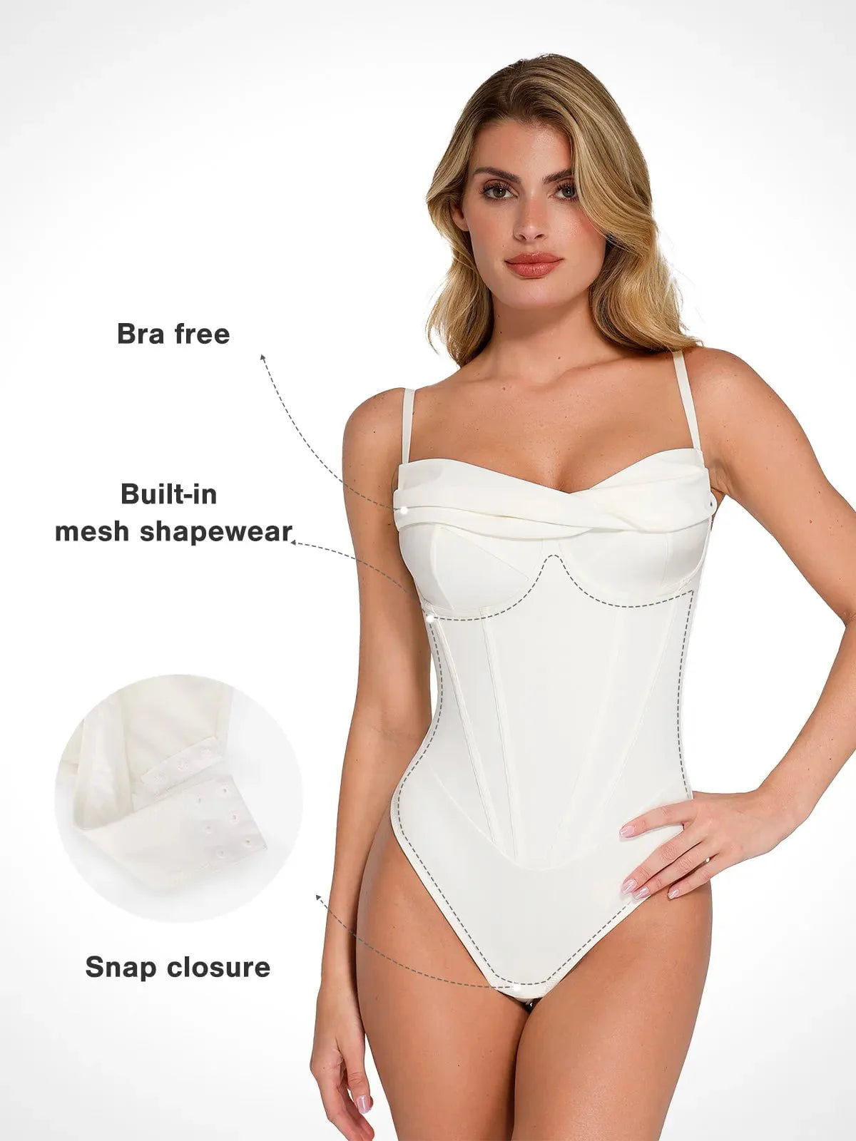 ISABELLE – Corset Bust Draping Bodysuit - LivingCurves Tops Body Shaper Slip Thong Bruin / XS