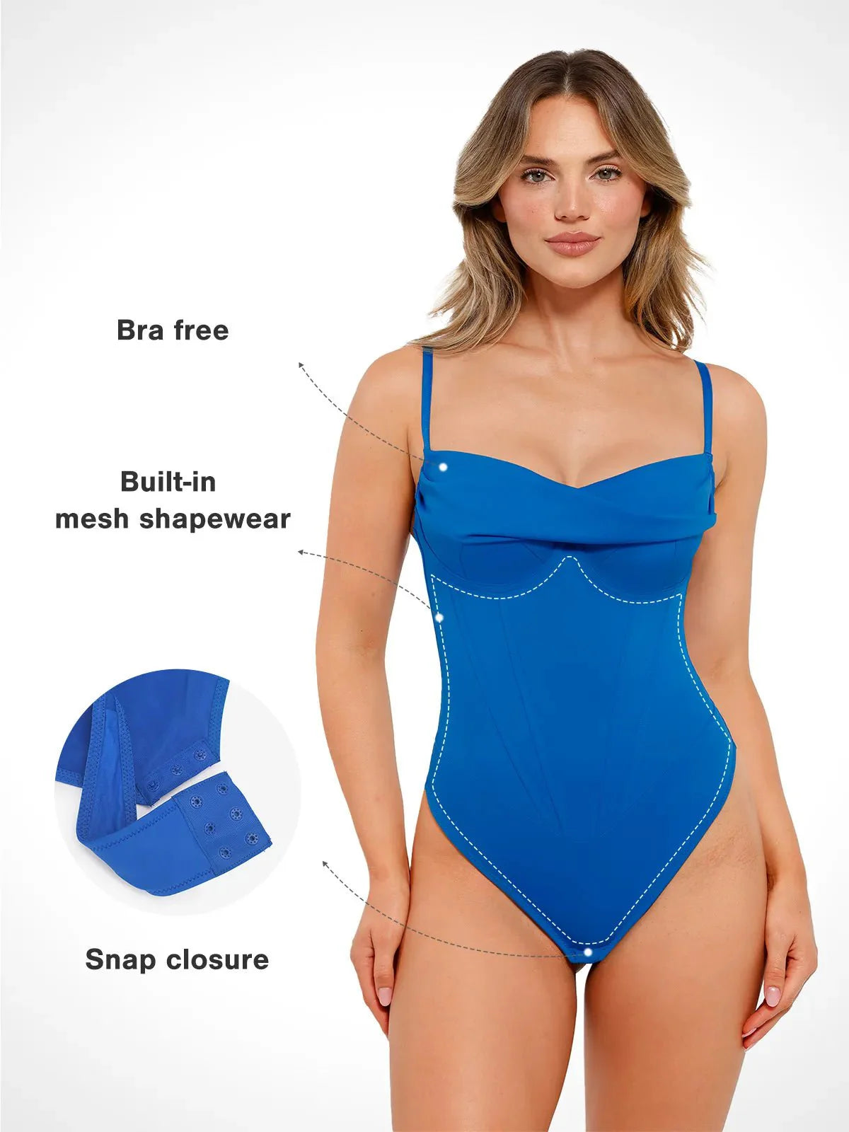 ISABELLE – Corset Bust Draping Bodysuit - LivingCurves Tops Body Shaper Slip Thong Bruin / XS