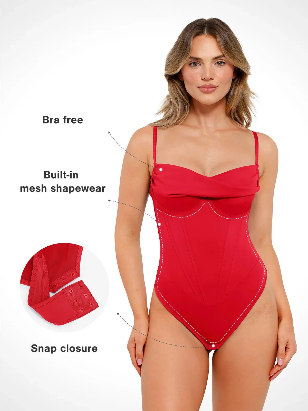 ISABELLE – Corset Bust Draping Bodysuit - LivingCurves Tops Body Shaper Slip Thong Bruin / XS