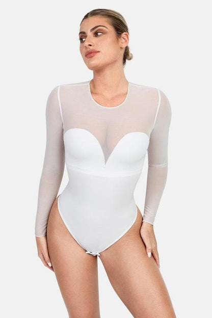 ELVIA – Lace Bodysuit met Lange Mouwen