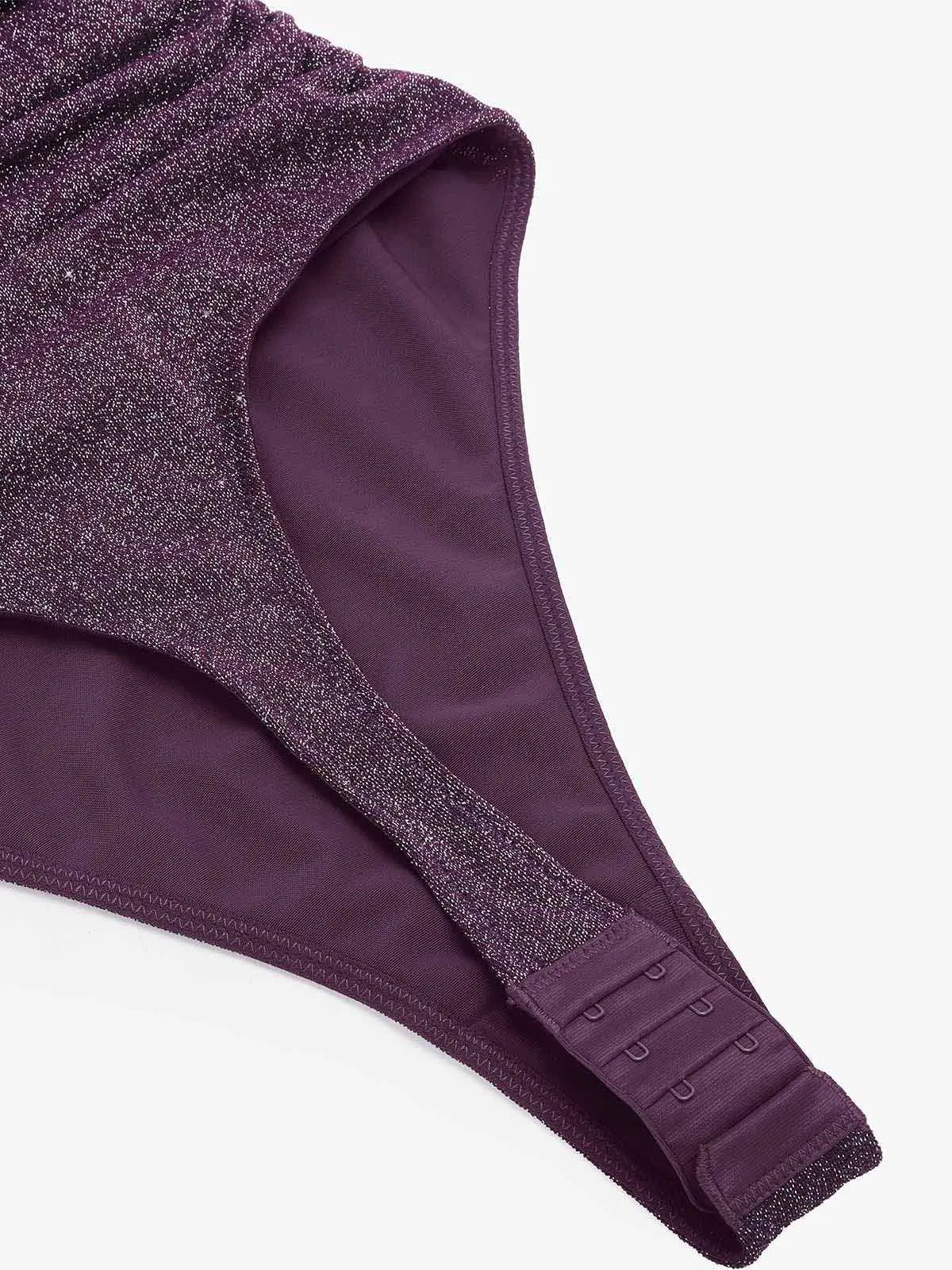 VERA – Metallic Knit Shaping Bodysuit met Lange Mouwen - LivingCurves Off Shoulder Shine Tops Body Shaper Winter Zwart / XS