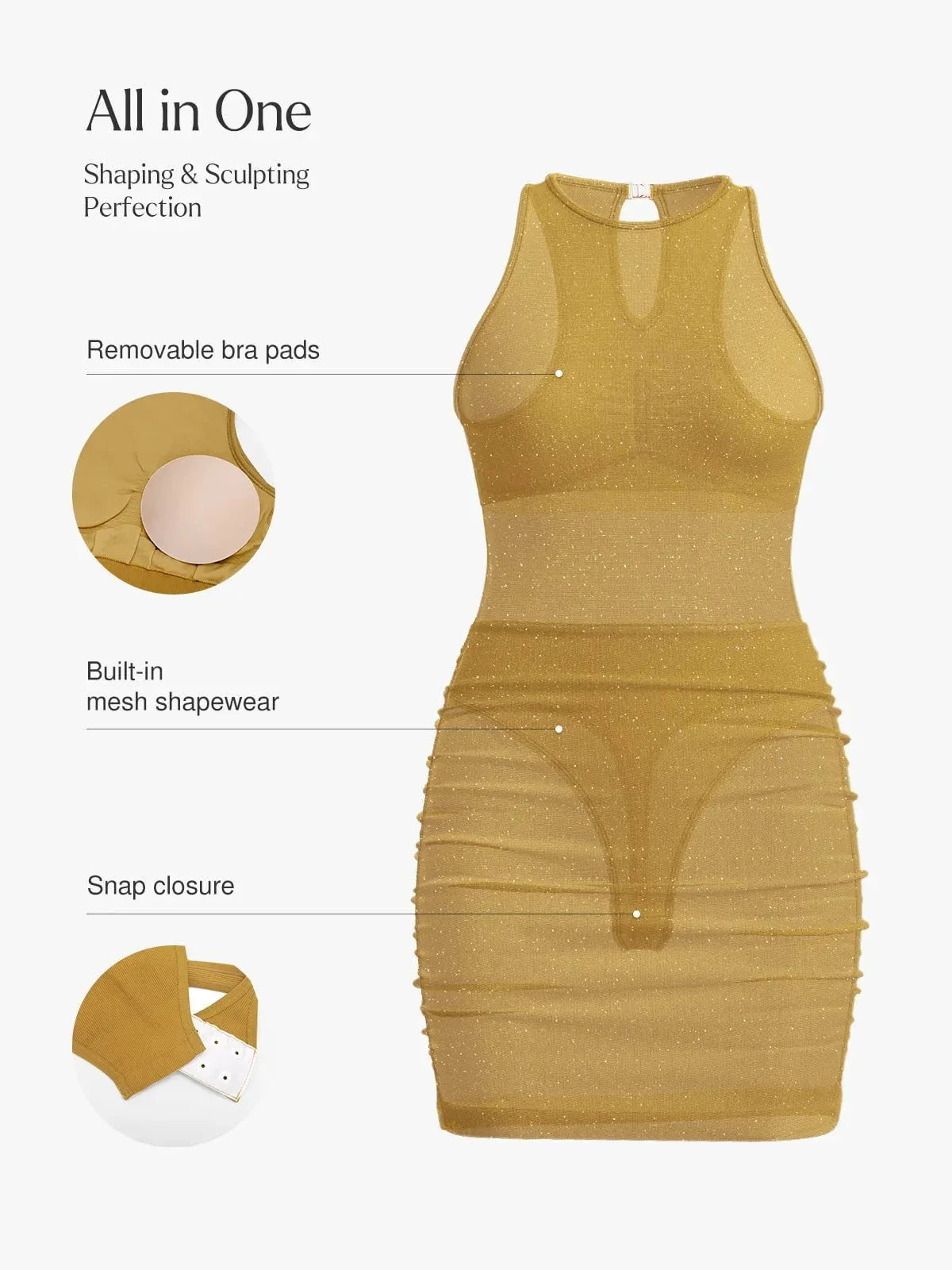 ASTRIA – Metallic Seamless Dress