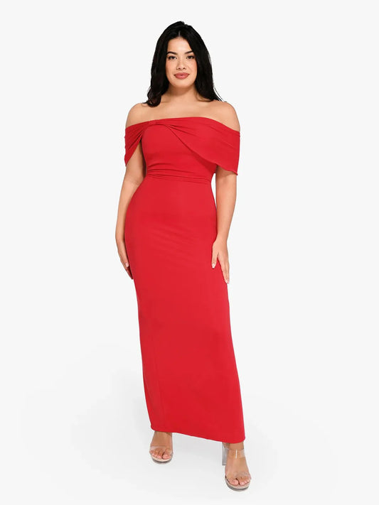 LUA – Off-Shoulder Slim Maxi Dress