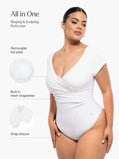 ISOLA – Bodysuit met Peach Heart Halslijn - LivingCurves Zwart / XS