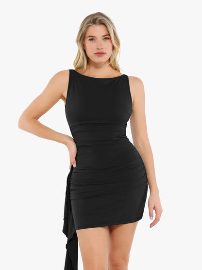 LORA – Shapewear Mini Jurk met Ruched Cascade