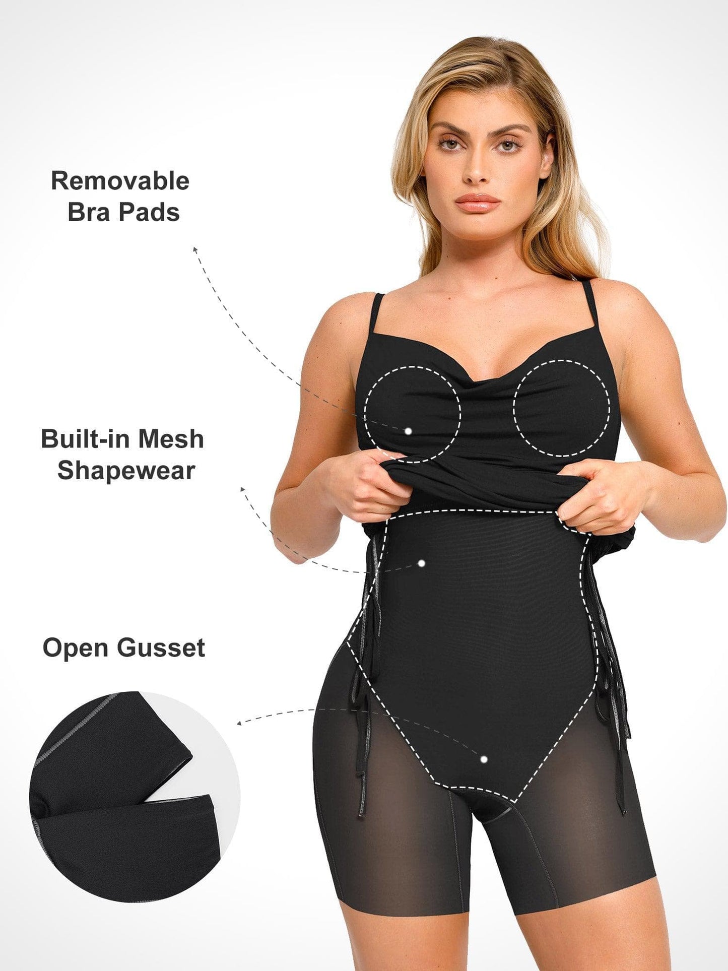 LIV – Shaping Ruched Mini Slip Dress