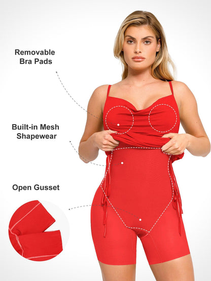 LIV – Shaping Ruched Mini Slip Dress
