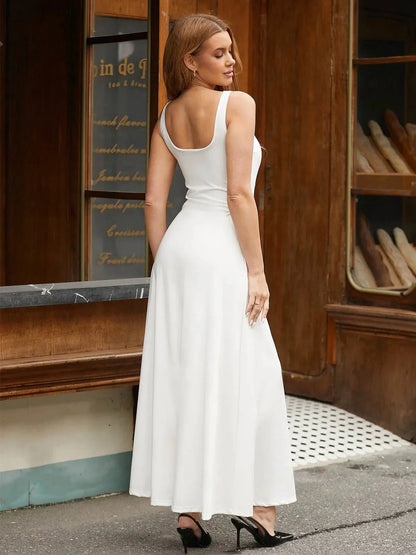 MILENA – Shaping A-Lijn Maxi Jurk met Square Neck