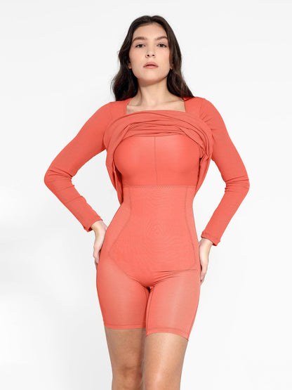 NOVA – Shapewear Maxi Dress met Lange Mouw
