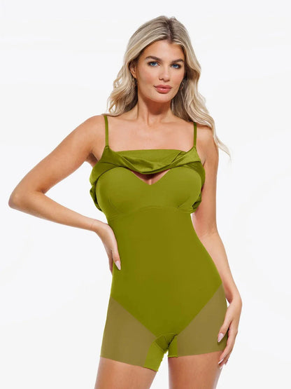 VIORA – Shaping Cowl Neck Flare Dress