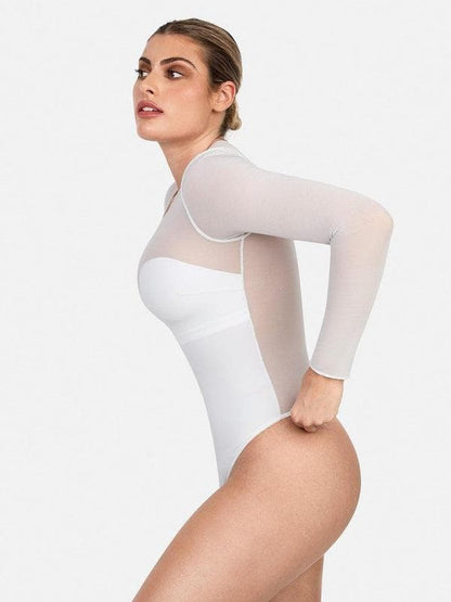 ELVIA – Lace Bodysuit met Lange Mouwen