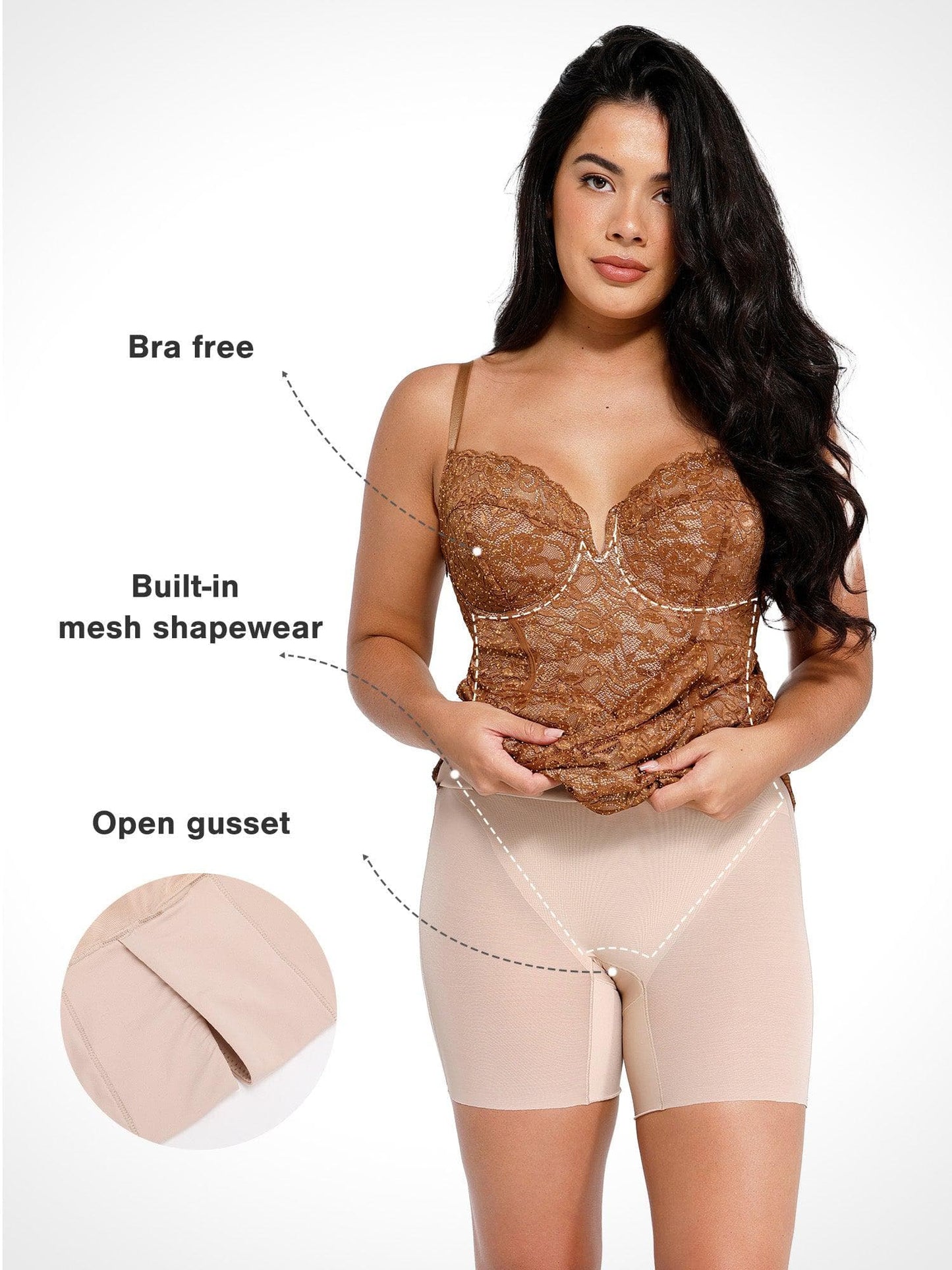 MAYA – Lace Corset Midi Dress
