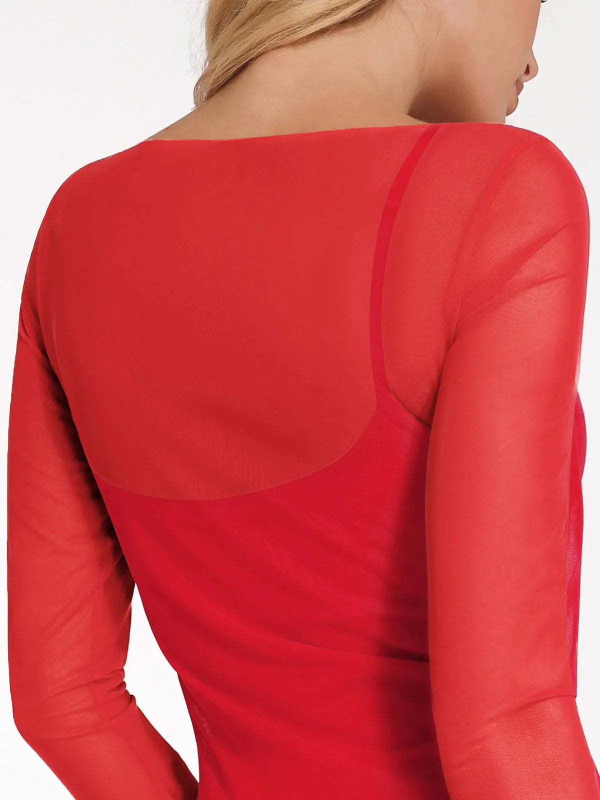 LYSERA – Sheer Mesh Maxi Cover-Up - LivingCurves Outerwear Rood / S