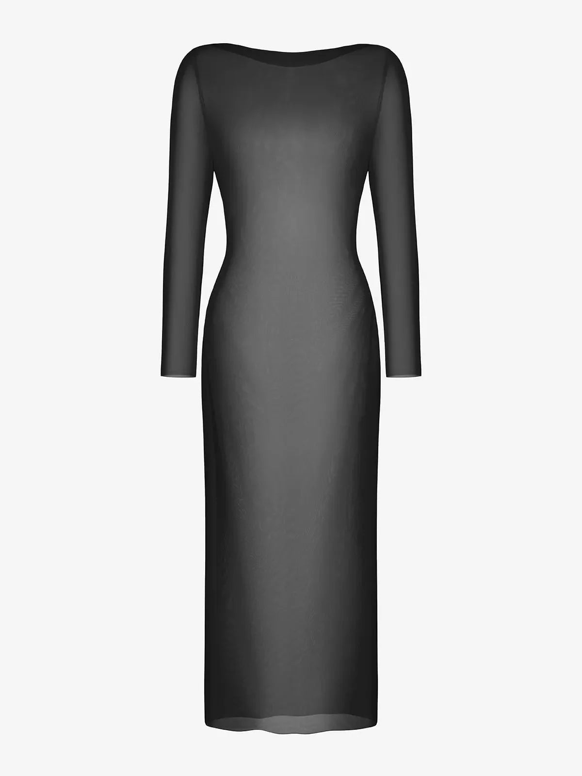 LYSERA – Sheer Mesh Maxi Cover-Up - LivingCurves Outerwear Zwart / S