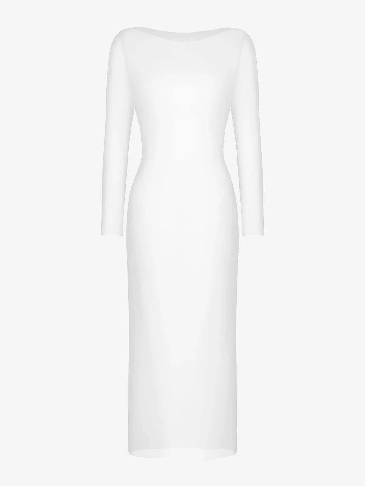 LYSERA – Sheer Mesh Maxi Cover-Up - LivingCurves Outerwear Wit / S