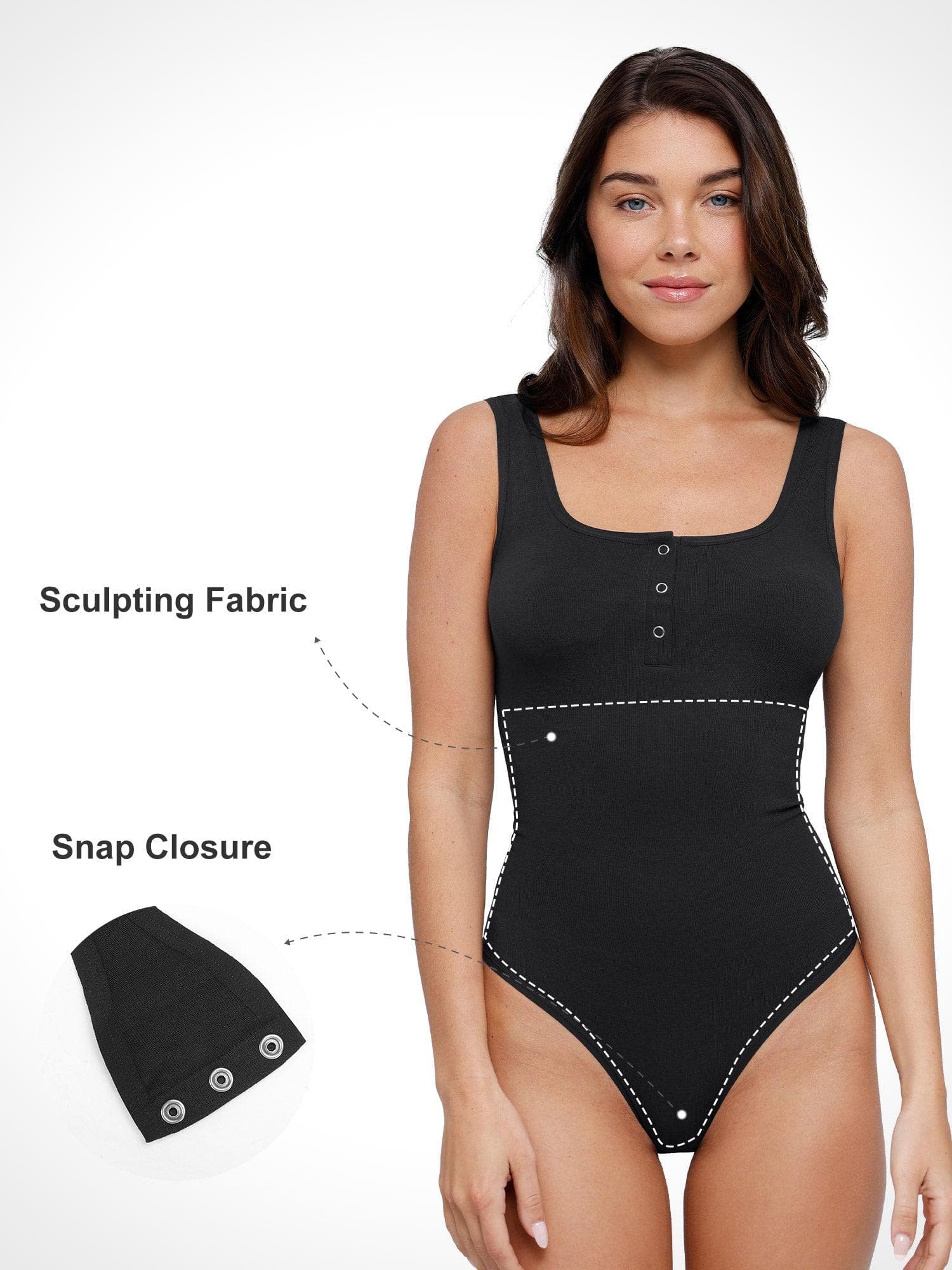 Shapewear Seamless Modal Smoothing Thong Bodysuits - LivingCurves Comfy Tops Body Shapers Sleeveless / Black / XS/S