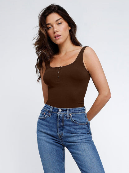 Shapewear Seamless Modal Smoothing Thong Bodysuits - LivingCurves Comfy Tops Body Shapers Sleeveless / Black / XS/S