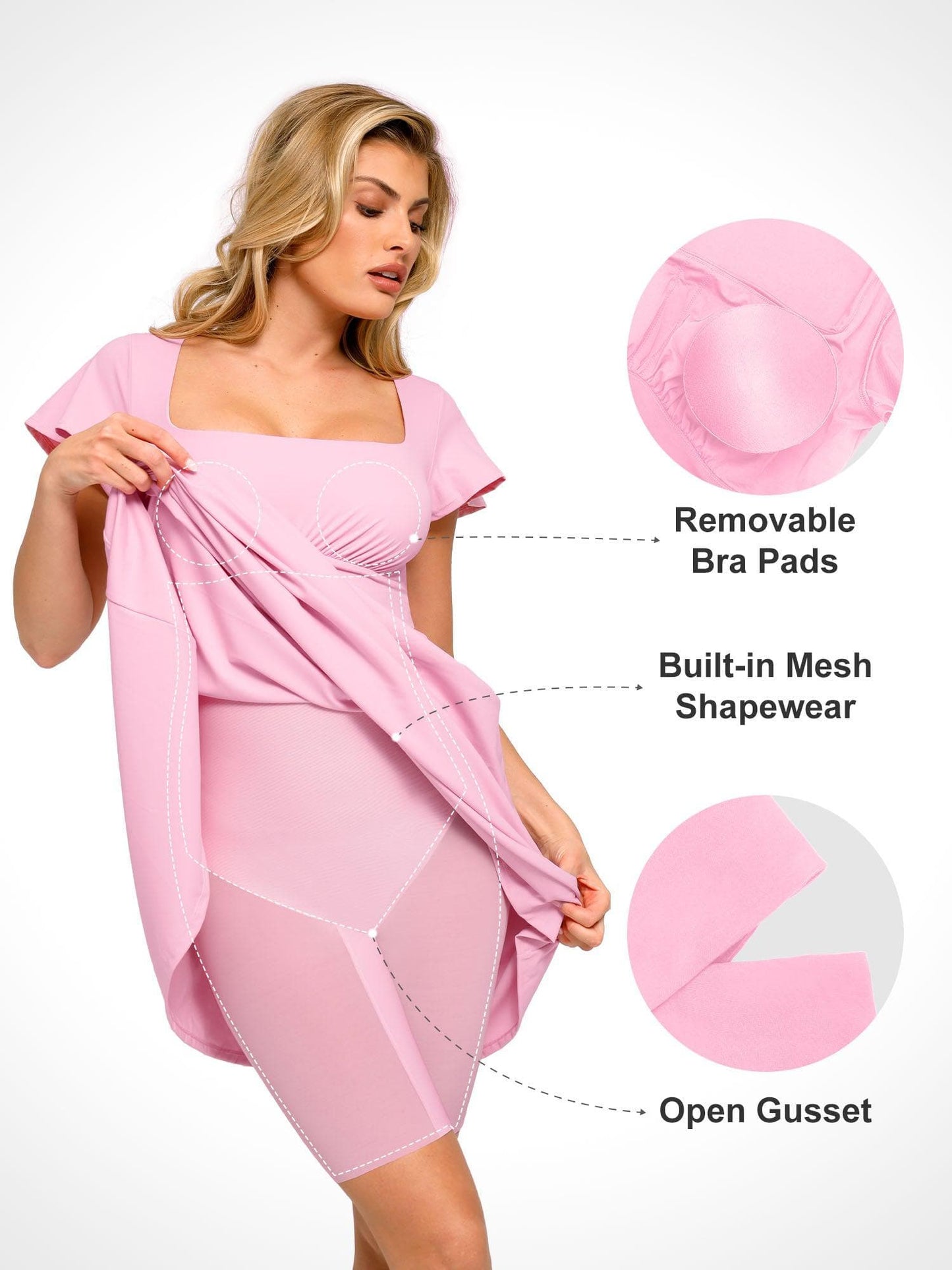 ELA – Sculpting Flutter Sleeve Midi Dress