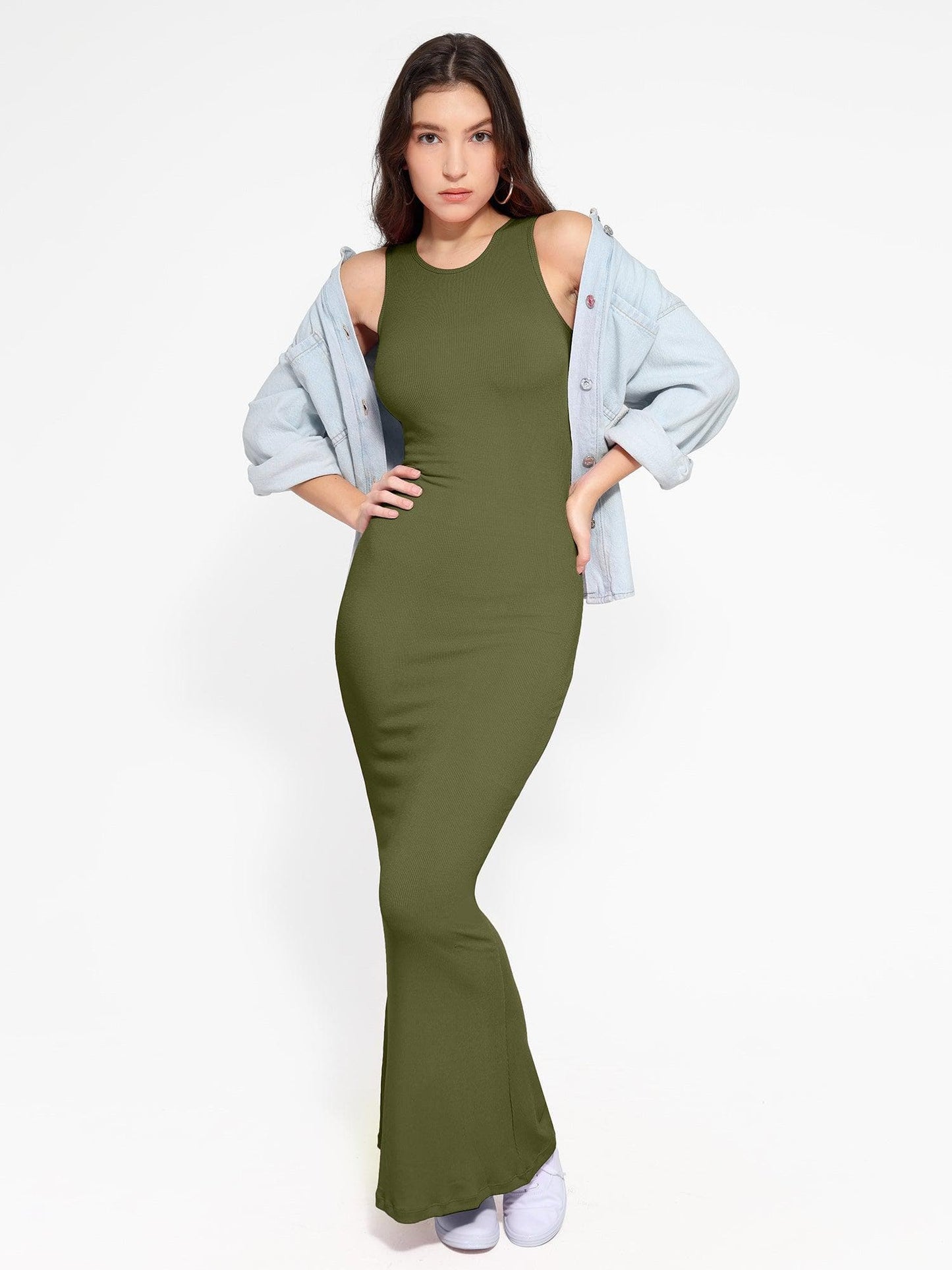 MELORA – Shaping Crew Neck Maxi Dress