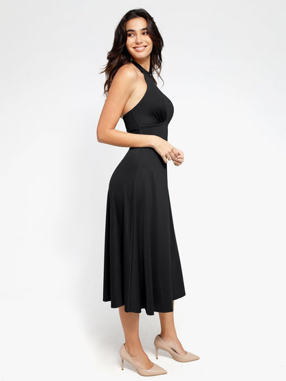 SERINA – Shaping Backless Halter Dress