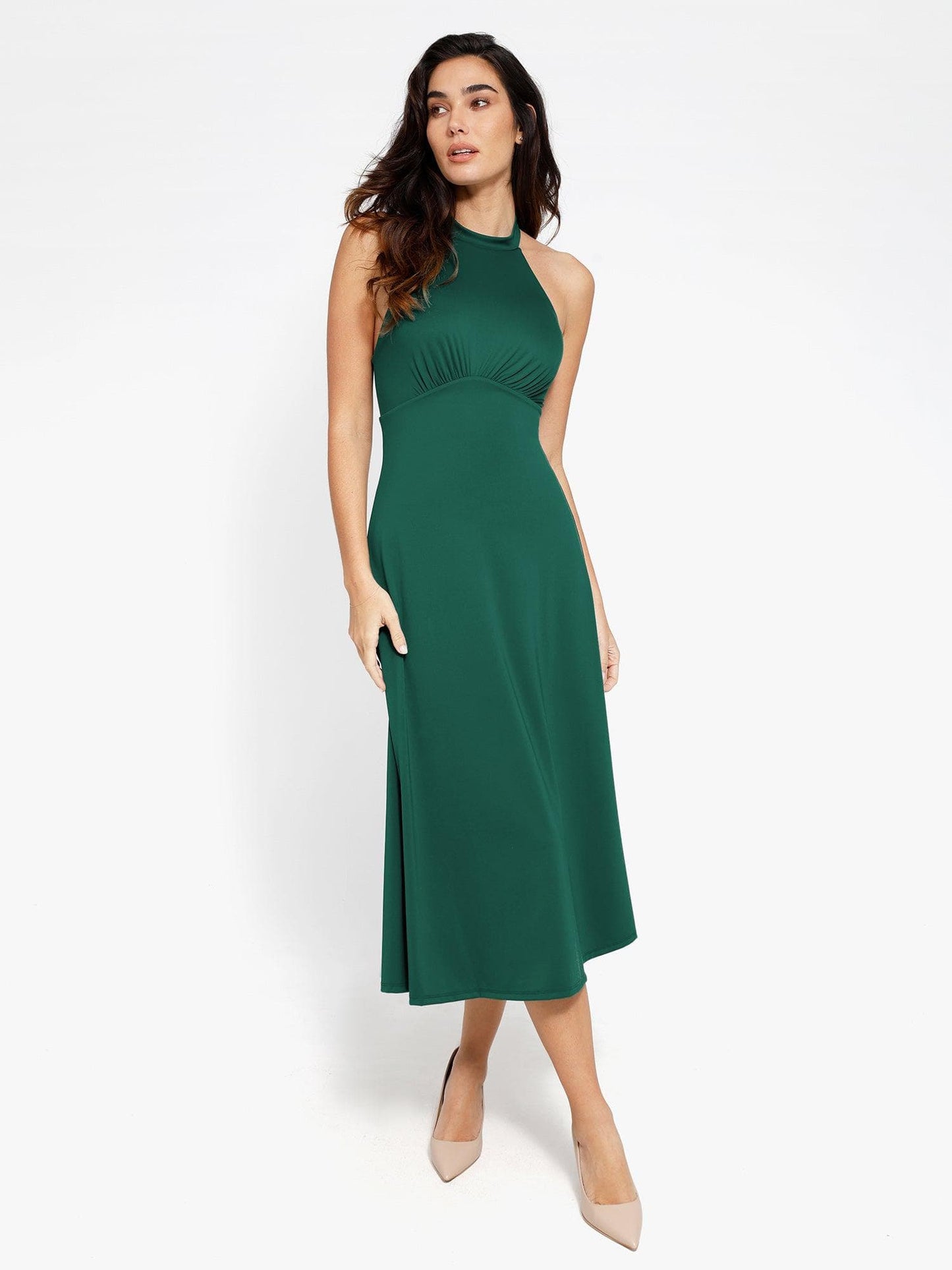 SERINA – Shaping Backless Halter Dress