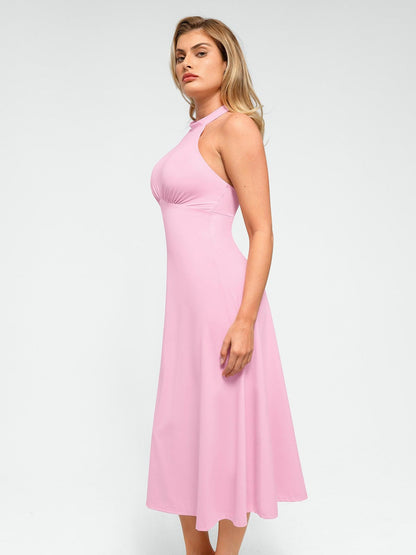 SERINA – Shaping Backless Halter Dress
