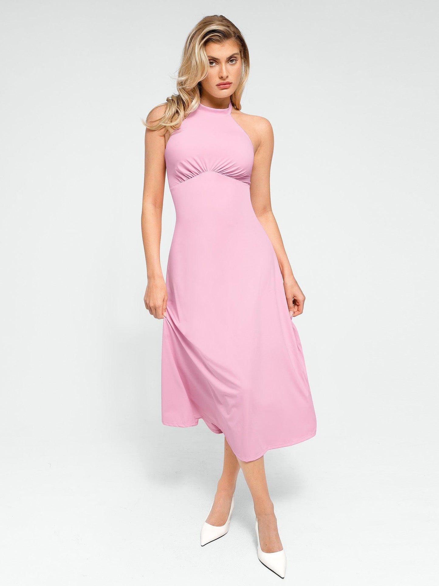 SERINA – Shaping Backless Halter Dress