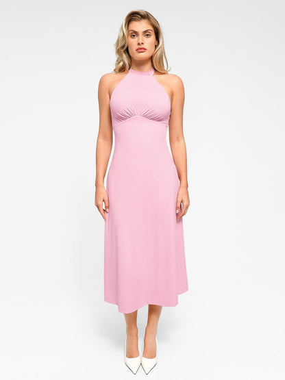SERINA – Shaping Backless Halter Dress