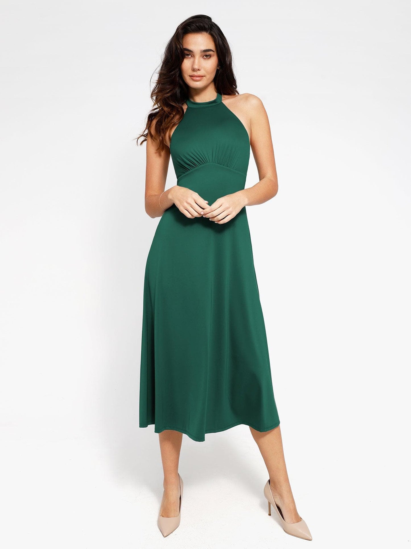 SERINA – Shaping Backless Halter Dress