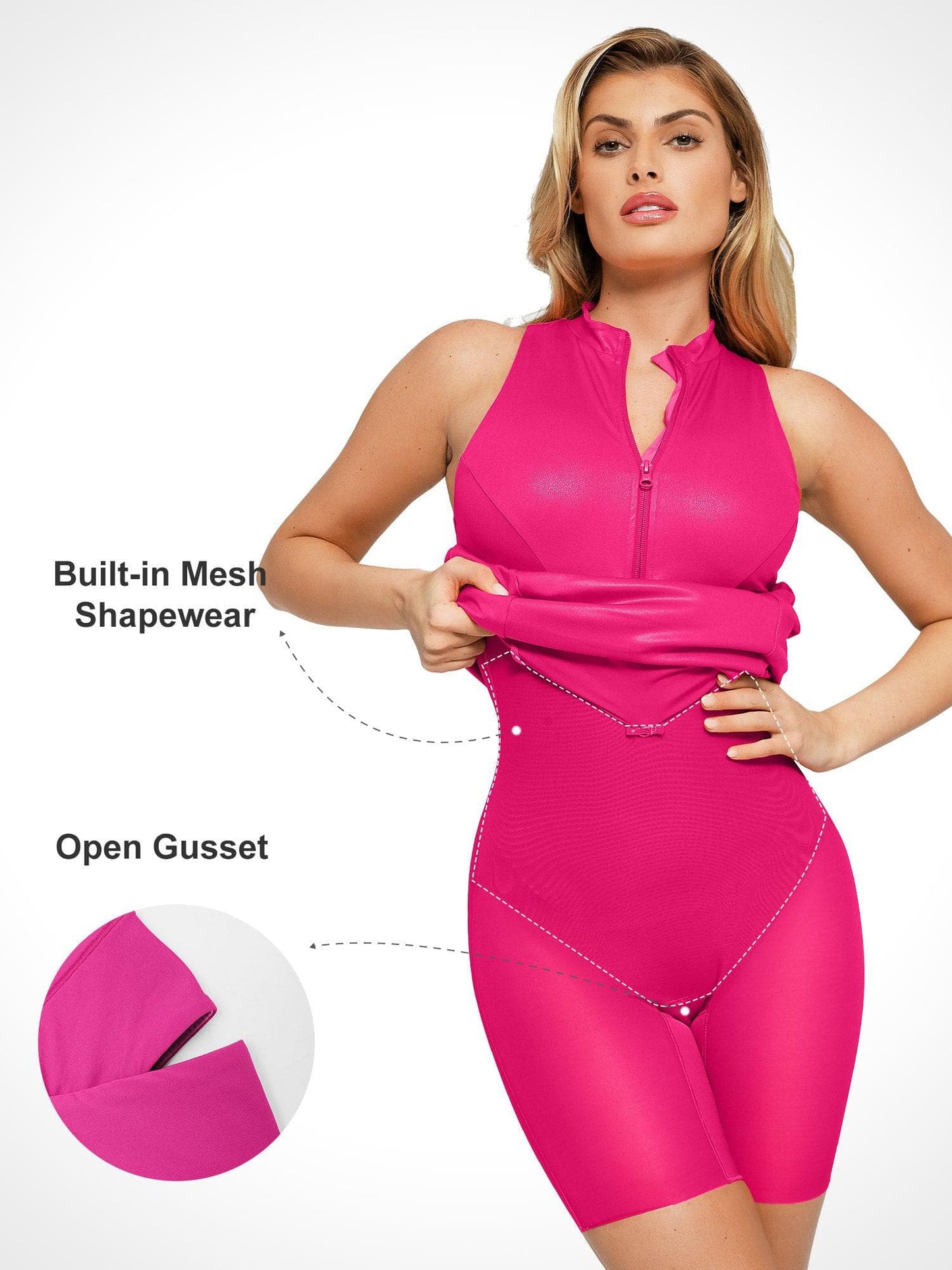 RAYNA – Faux Leather Zip Dress