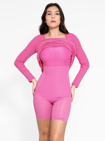 NOVA – Shapewear Maxi Dress met Lange Mouw