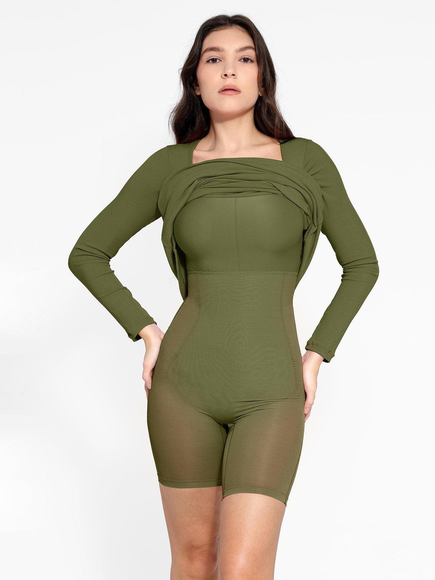 NOVA – Shapewear Maxi Dress met Lange Mouw