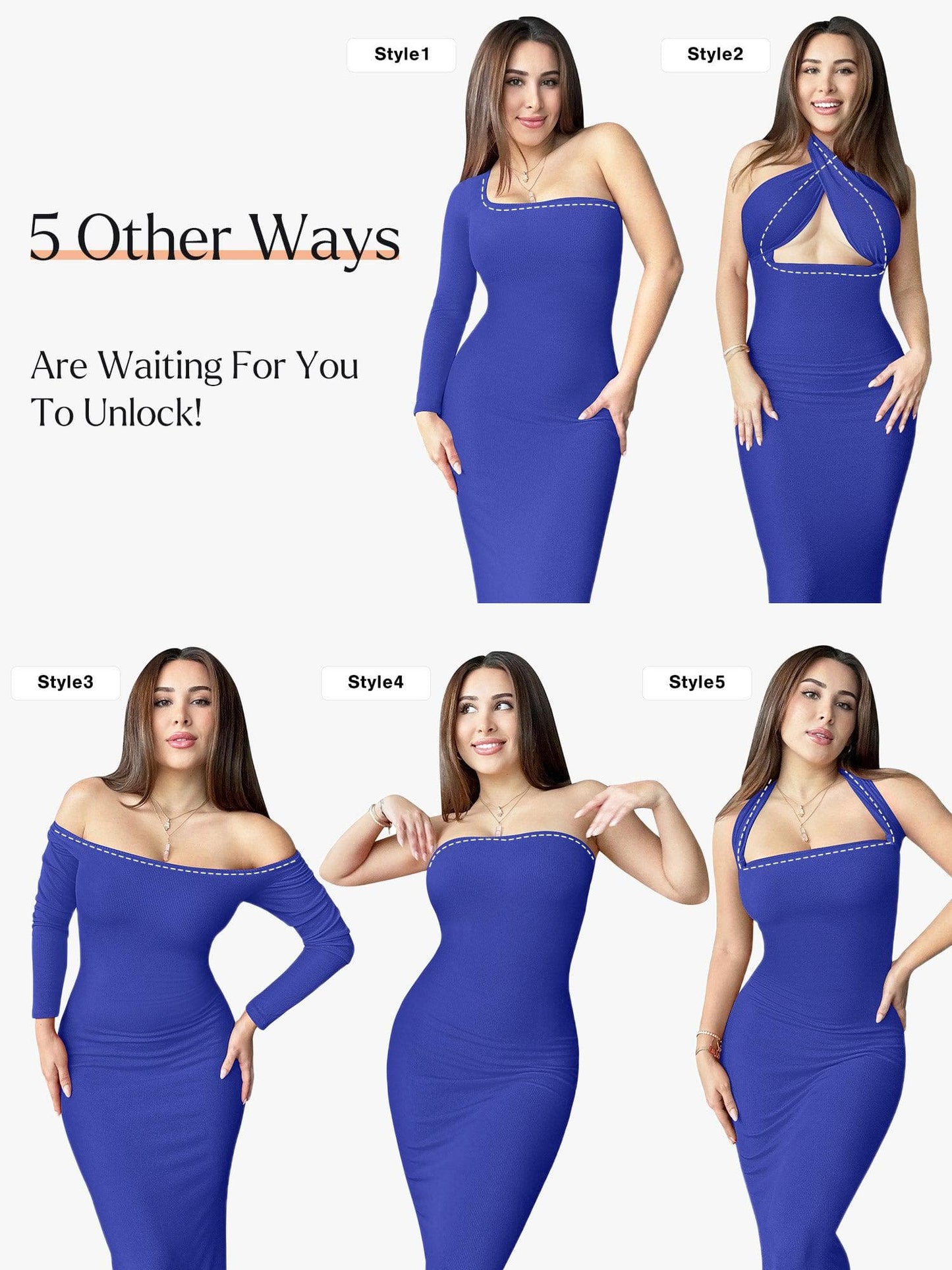 NOVA – Shapewear Maxi Dress met Lange Mouw