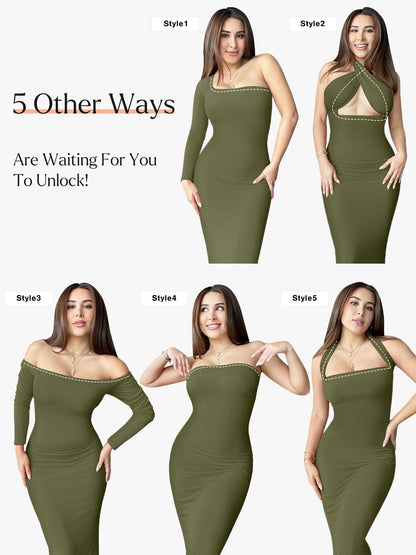 NOVA – Shapewear Maxi Dress met Lange Mouw
