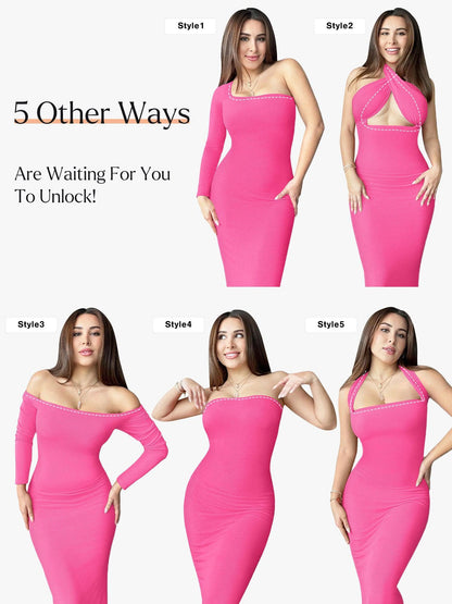 NOVA – Shapewear Maxi Dress met Lange Mouw