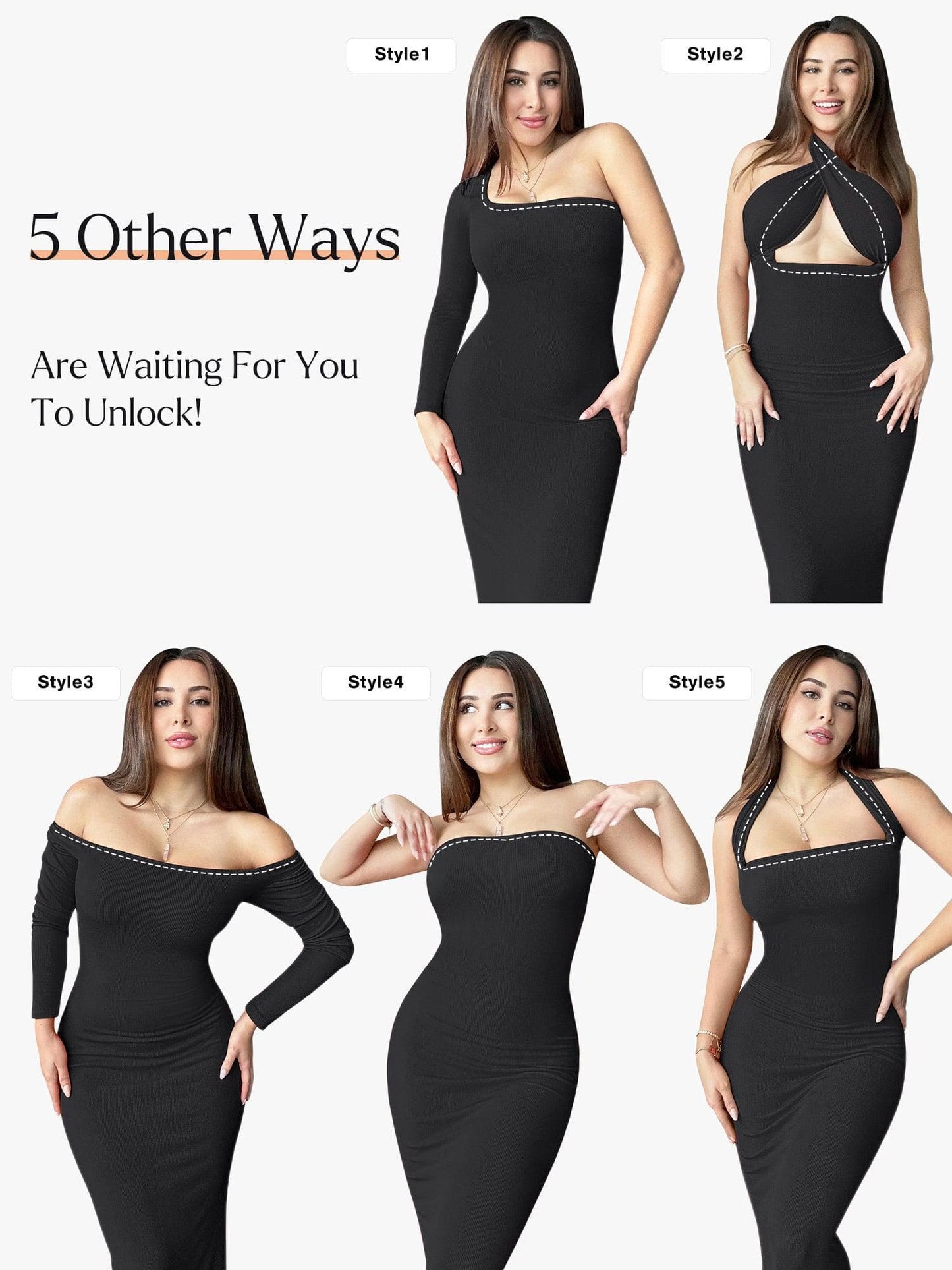 NOVA – Shapewear Maxi Dress met Lange Mouw