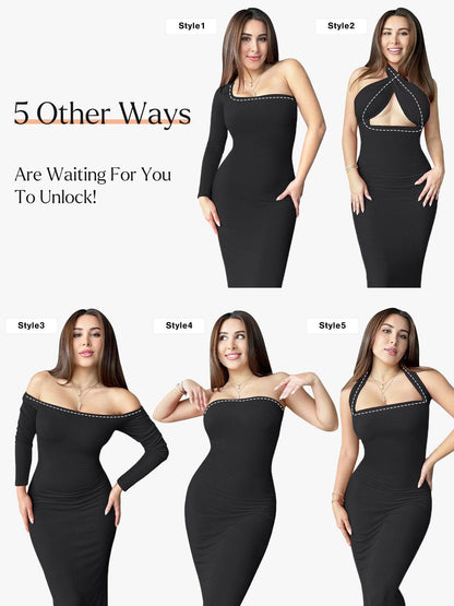 NOVA – Shapewear Maxi Dress met Lange Mouw