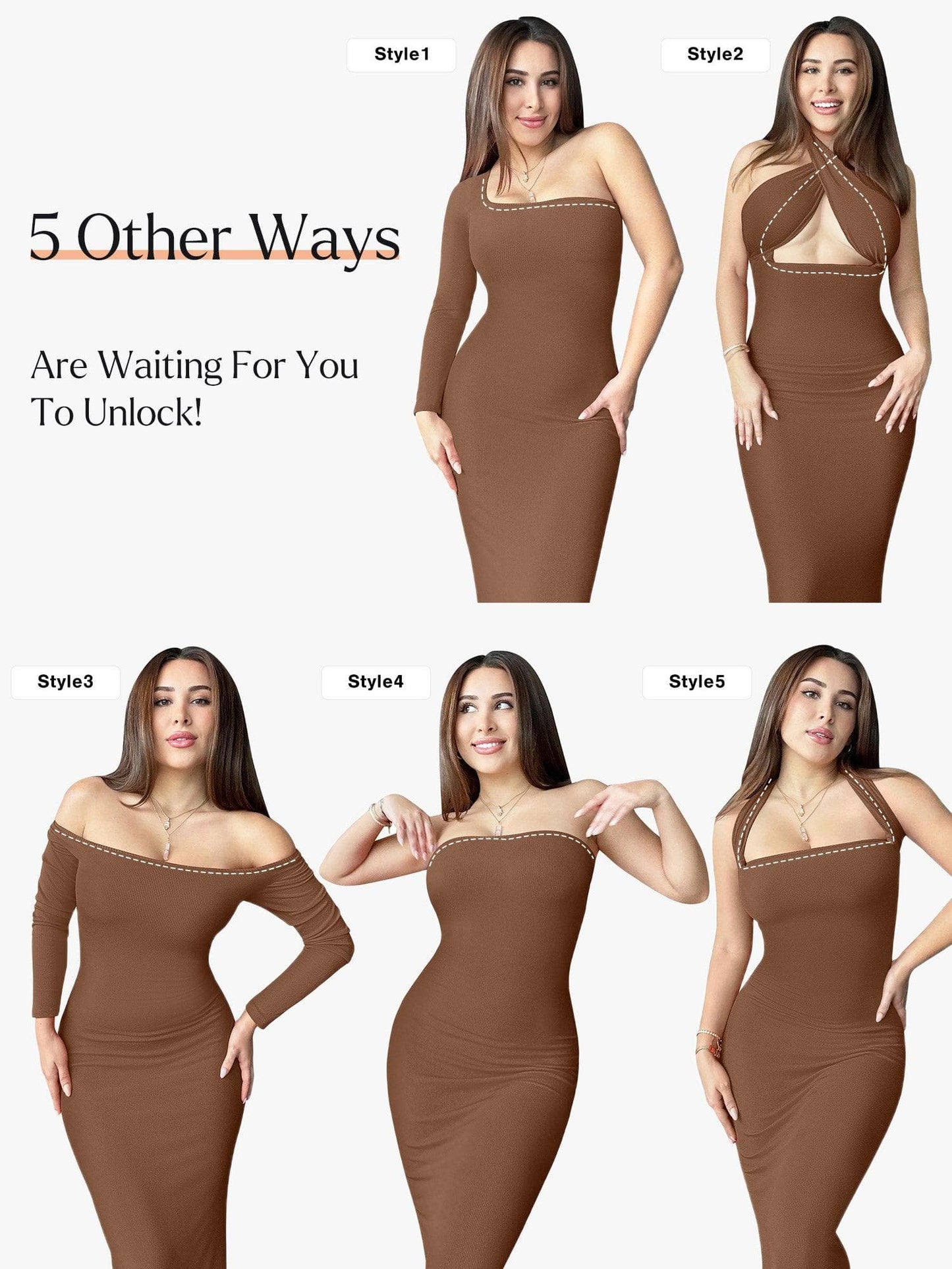 NOVA – Shapewear Maxi Dress met Lange Mouw