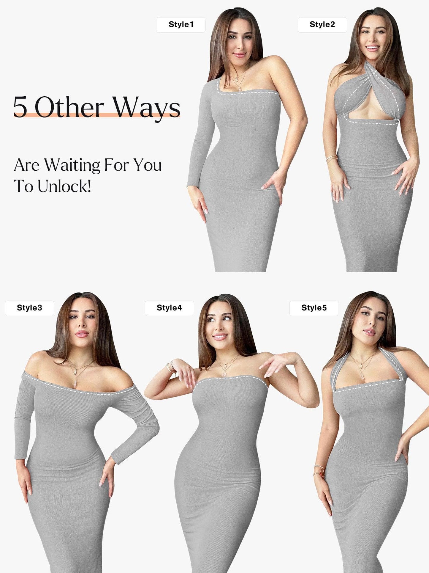 NOVA – Shapewear Maxi Dress met Lange Mouw