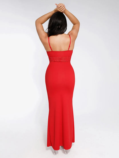 LYNE – Shapewear Maxi Jurk met Kant & Mermaid Pasvorm