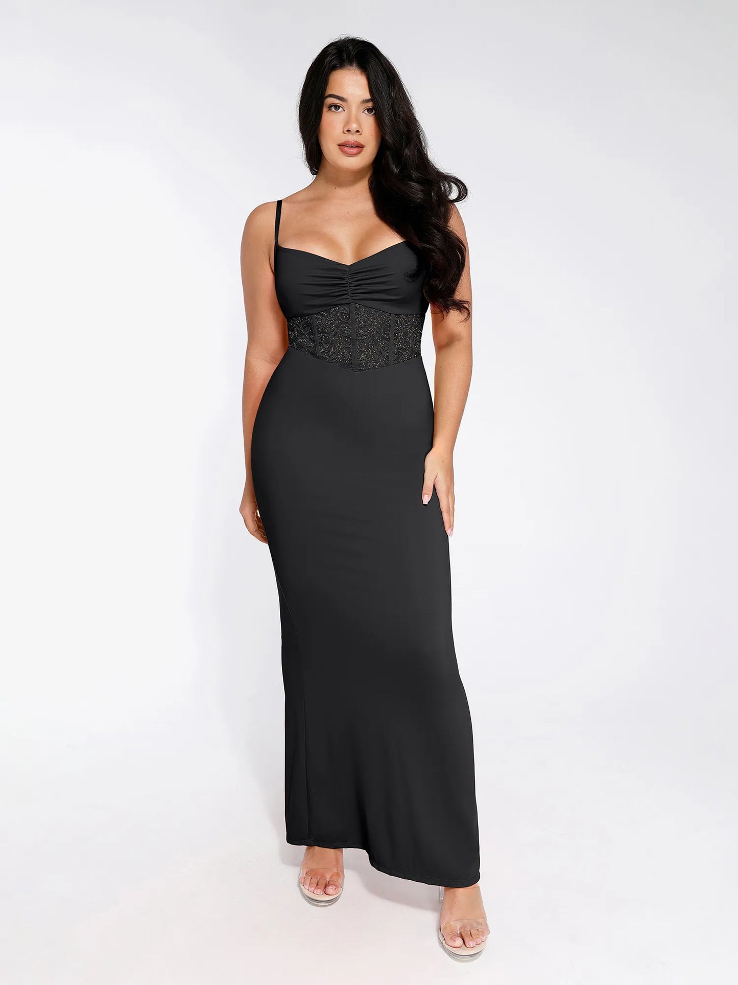 LYNE – Shapewear Maxi Jurk met Kant & Mermaid Pasvorm