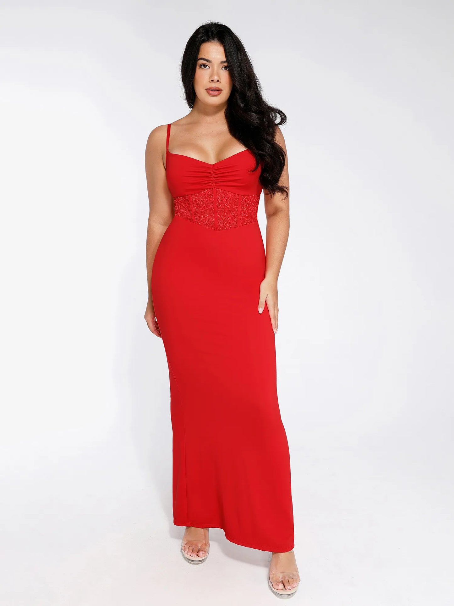 LYNE – Shapewear Maxi Jurk met Kant & Mermaid Pasvorm
