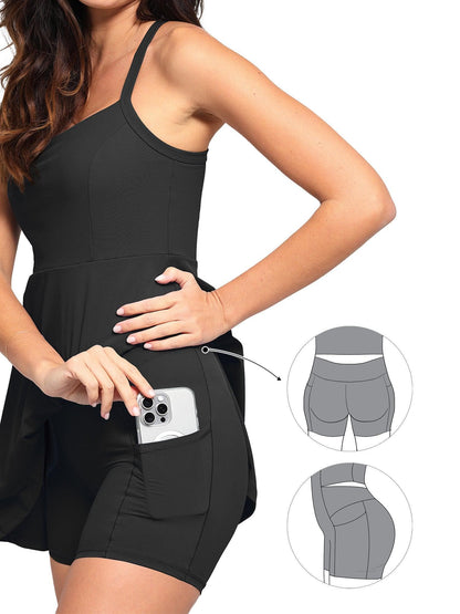 MAEVE – Sportieve Shaping Jurk met Kruisband Rug
