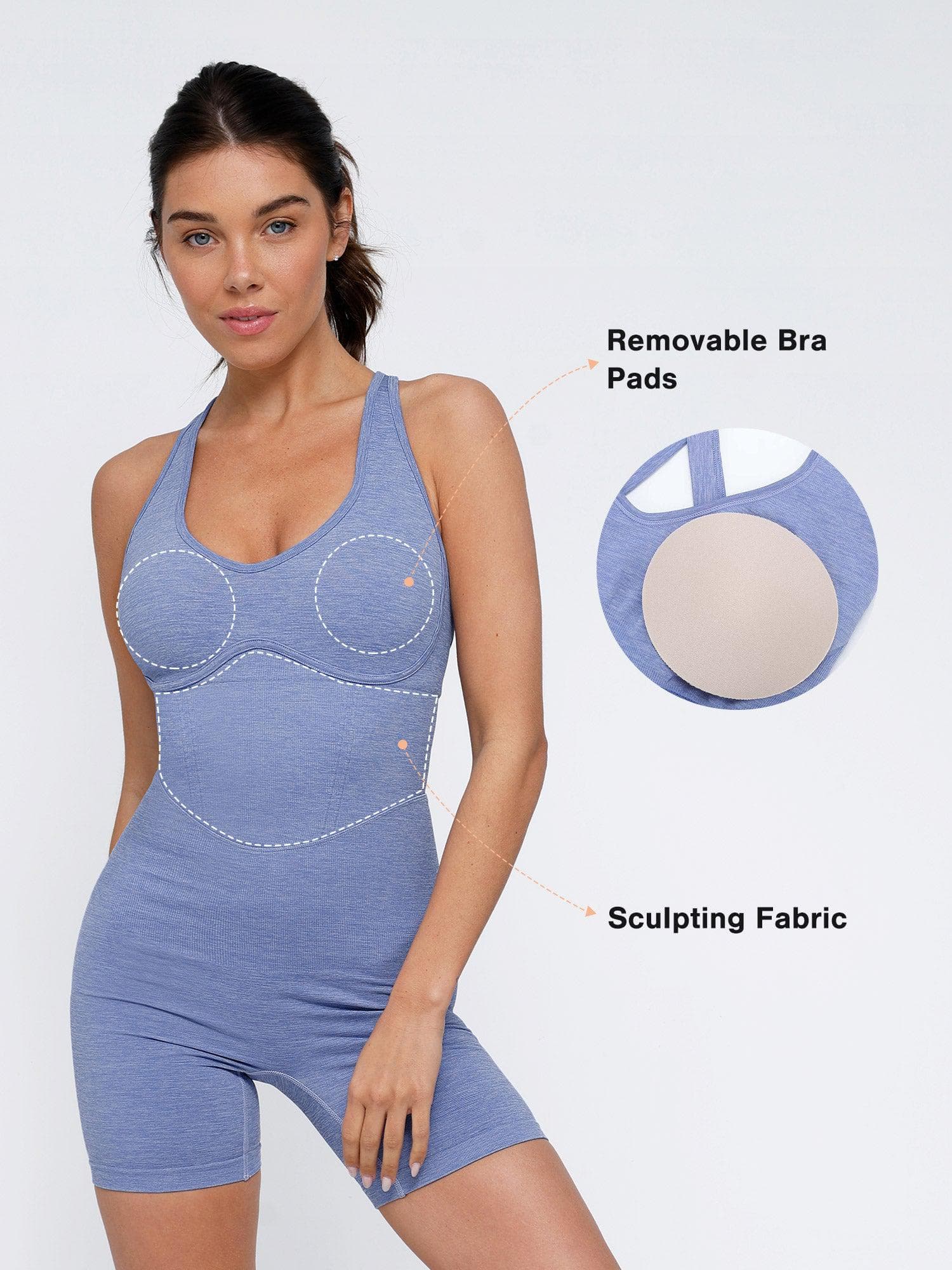 ALINA | Naadloze Sport Romper met Crossback