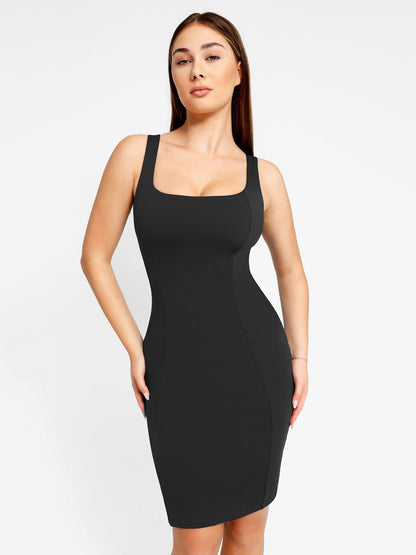 NOOR – Square Neck Work Midi Dress